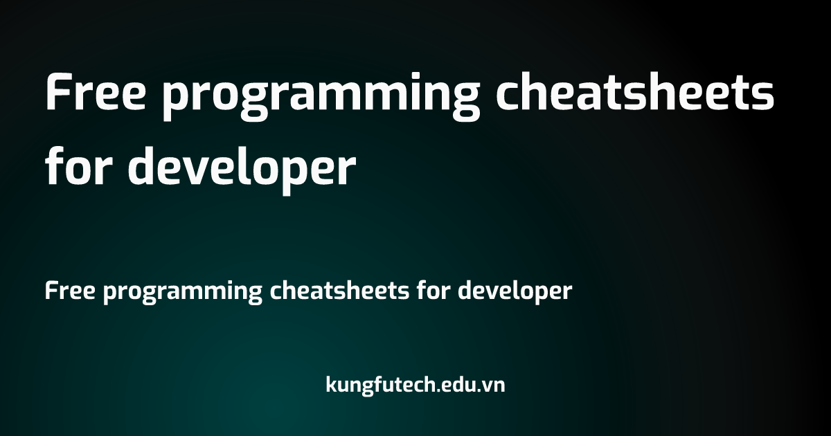 Free programming cheatsheets for developer